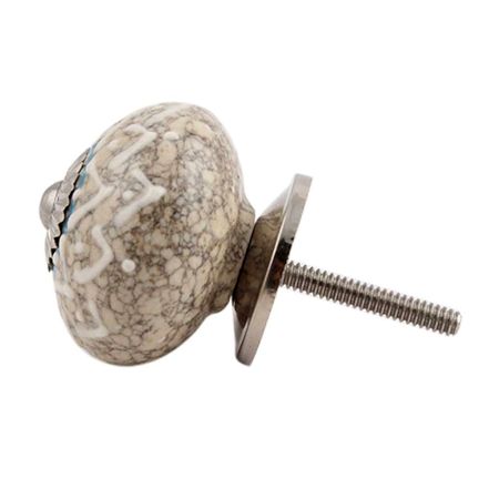White Embossed Ceramic Crackle Cabinet Knob